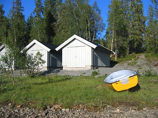 Image showing Boat and boathouses