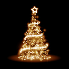 Image showing golden christmas tree
