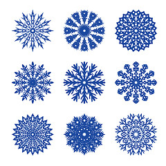Image showing set of snowflakes