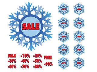 Image showing winter sale snowflakes 