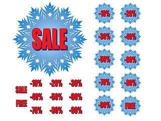Image showing christmas sale snowflakes 