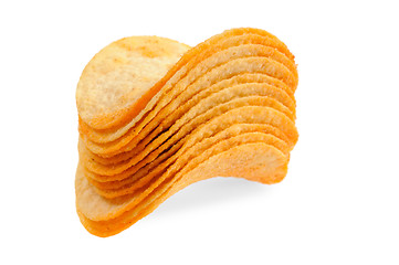 Image showing Handful of potato chips