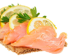 Image showing Salmon with lemon