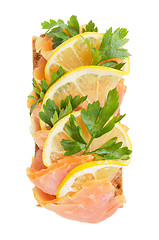 Image showing Salmon with lemon