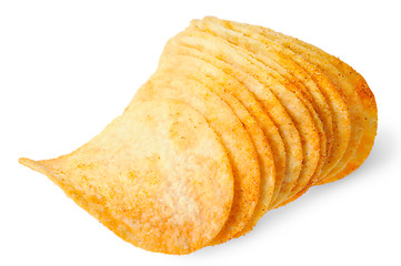 Image showing Handful of potato chips