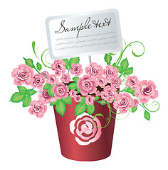 Image showing Flowerpot with roses