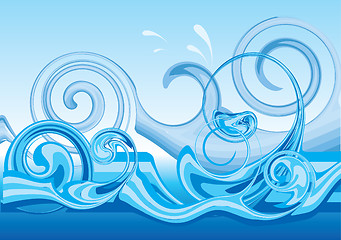 Image showing Stylised wave design 