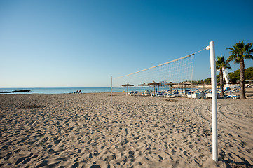 Image showing Beach volley net