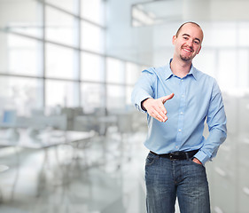 Image showing smiling worker