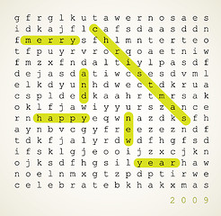 Image showing Christmas card - word search puzzle