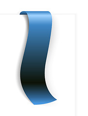 Image showing Fresh blue ribbon - bookmark