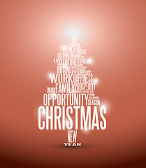 Image showing Vector Abstract christmas card with season words