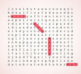 Image showing Wedding card - word search puzzle