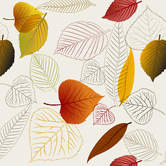 Image showing Autumn vector leafs texture