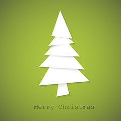Image showing Simple vector christmas tree made from pieces of paper