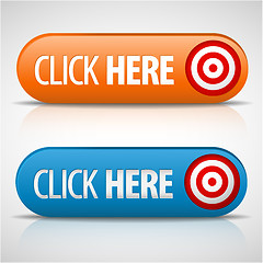 Image showing Big blue and orange click here buttons