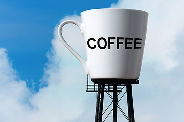 Image showing Gigantic Coffee Cup Tower