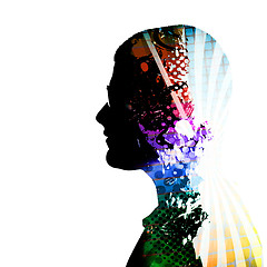 Image showing Creatively Thinking Person Silhouette