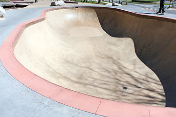 Image showing Empty Skate Park Bowl Ramp