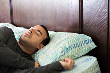 Image showing Man Sleeping In Bed