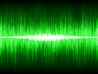 Image showing Sound waves oscillating on black background. EPS 8