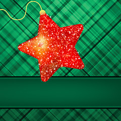 Image showing ?hristmas stars on green background. EPS 8