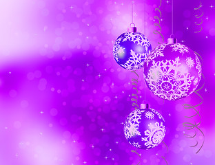 Image showing Purple shiny Christmas background. EPS 8