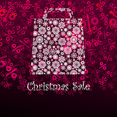 Image showing Christmas sa;e card with shopping bag. EPS 8