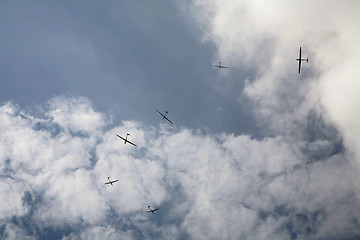 Image showing Gliders in the air