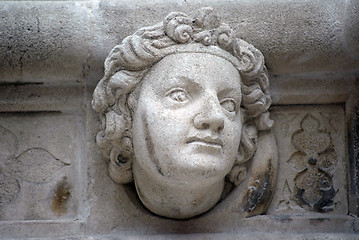 Image showing Head, Antique bas-relief architectural detail of the St. James Cathedral, Sibenik, Croatia