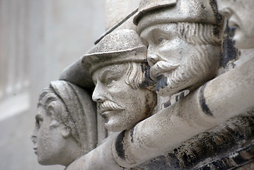 Image showing Head, Antique bas-relief architectural detail of the St. James Cathedral, Sibenik, Croatia