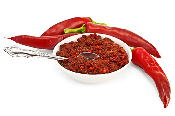 Image showing Adjika with fresh hot pepper