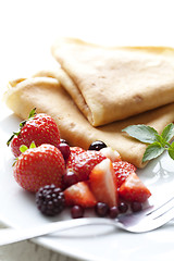 Image showing crepes with strawberries