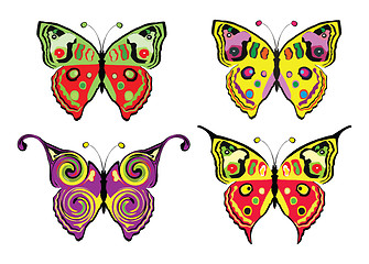 Image showing Set of butterflys