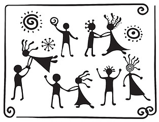 Image showing Drawing pictograms of dancing people