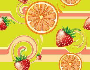 Image showing Seamless background with fruits