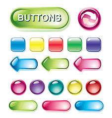 Image showing Set of glossy buttons