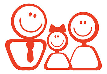 Image showing Icon of happy family 