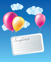 Image showing Balloons with card