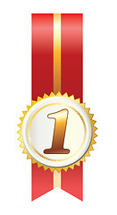 Image showing Gold award with ribbon