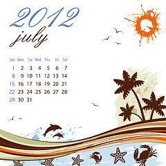 Image showing Calendar for 2012 July