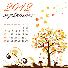 Image showing Calendar for 2012 September