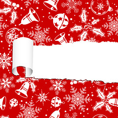 Image showing Torn christmas paper