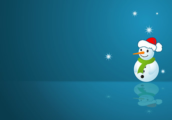 Image showing Christmas background with snowman