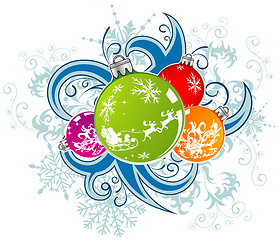 Image showing Christmas vector background with baubles