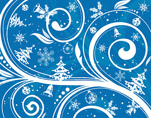 Image showing Christmas background with snowflake