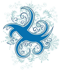 Image showing Christmas background with snowflakes