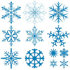 Image showing Snowflakes collection