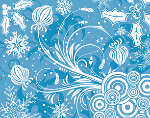 Image showing Floral background with snowflake