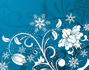 Image showing Floral background with snowflake